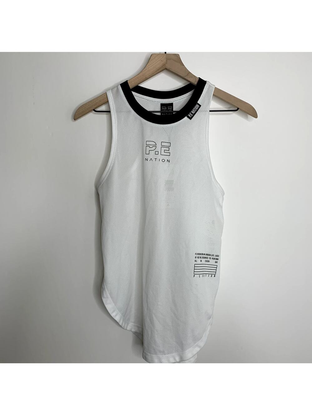 P.E Nation optic white Courtside Tank Womens New Small